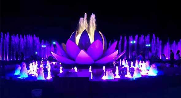 Lotus Sculpture Dry Fountain Project in Turkistan City of Kazakhstan