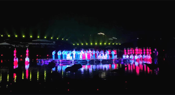 Outdoor Live-Action Stage Water Screen Projection Show--On Liuyang River