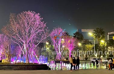 Successfully Completed-Xiongsheng Wangfu Square B4 Area Landscape Water Fountain and Waterfall Project in Foshan