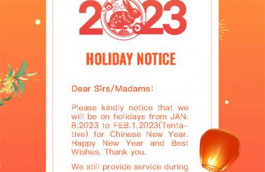 Holiday Notice for Chinese New Year 2023