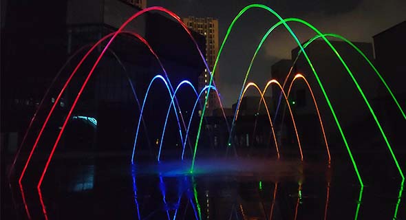 Foshan Xiongfengcheng DMX Cotrolled Lighting Dancing Music Floor Fountain